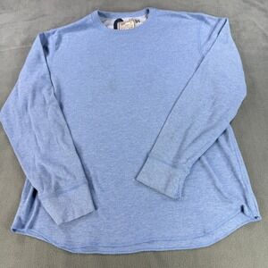 Gap Vintage Thermal Shirt Mens XL Blue Long Sleeve Waffle Knit Crewneck Layering